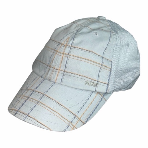 Nike Accessories - Nike Light Blue/White Ladies Checkered Golf Cap